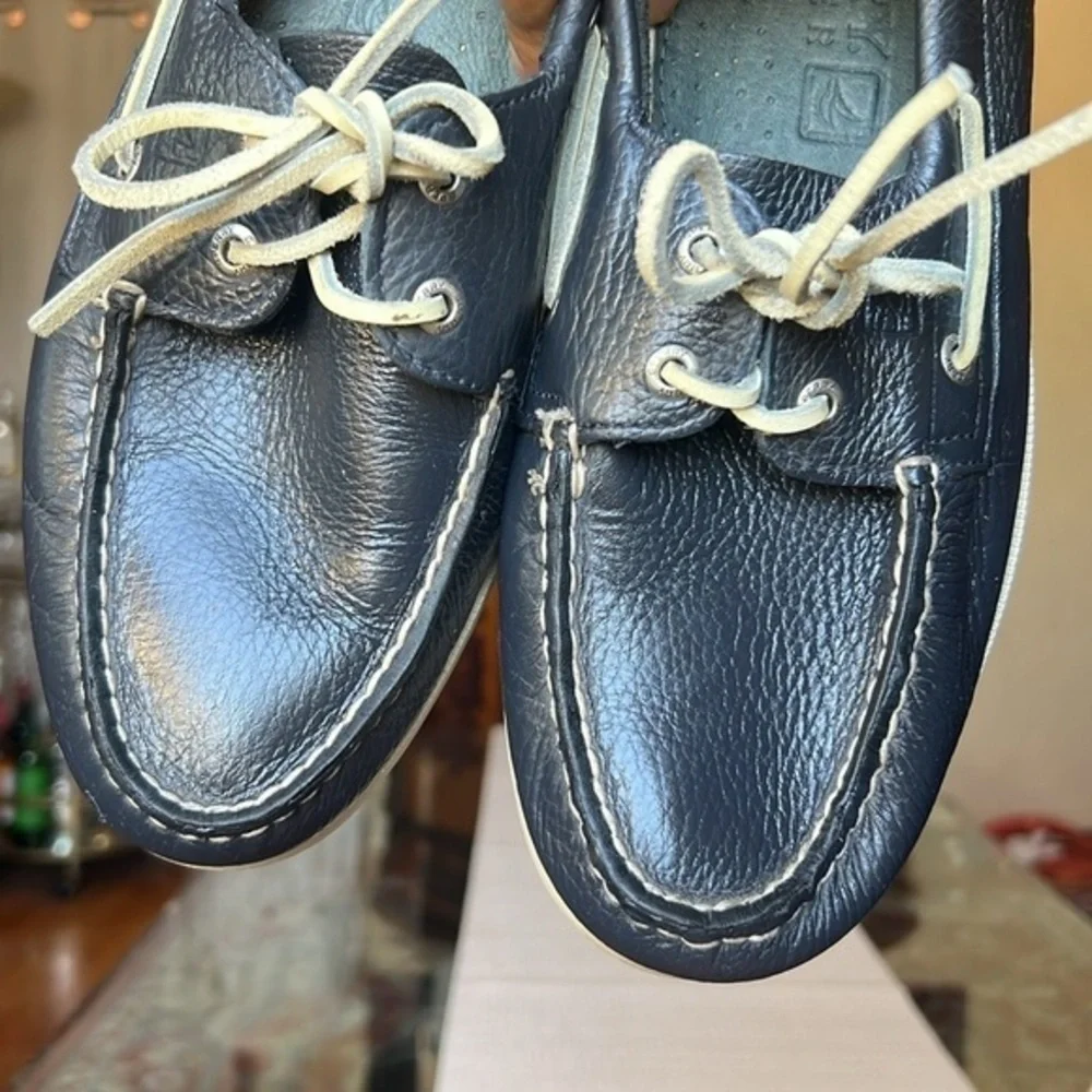 Sperry Men’s 2-Eye charcoal Leather Boat Shoe Size11.5 ,used,leather,dark color